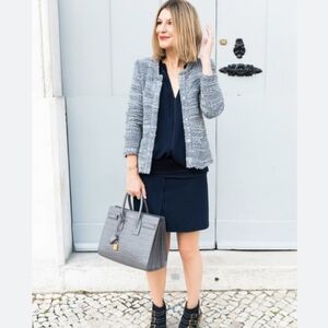 IRO | Carene Tweed Bouclé Navy Knit Jacket Size 36 Blue Gray